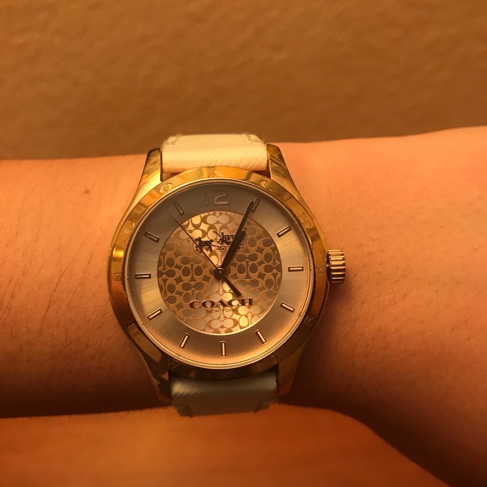 Coach Rose Gold and White Watch